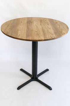 Modern Round Hackberry Pub Table with Black Steel Legs   |   Bar or Standard Height Round Restaurant Table, High Top Bar Table, Round Bar Table, Circle Table, Bar Height Table, Ooey Gooey, Restaurant Tables, Cafe Tables, Sustainable Furniture