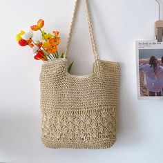 Elena Handbags Large Beach Straw Woven Tote Chic Lightweight Beige Straw Bag, Chic Lightweight Beige Beach Bag, Eco-friendly Neutral Shoulder Bag For Beach, Casual Neutral Summer Straw Bag, Neutral Crochet Tote Bag For Vacation, Neutral Tote Beach Bag, Lightweight Beige Straw Bag For Beach Season, Neutral Crochet Shoulder Bag For Beach, Woven Neutral Straw Bag