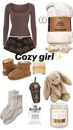 the contents of a woman's outfit including boots, socks and a teddy bear