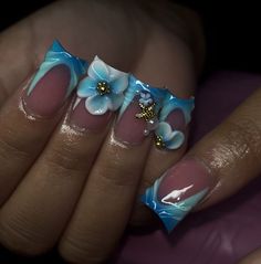 #nails #nailart #nailtech #nailsoftheday #nail2inspire #nailsart #nailsofinstagram #naildesign #summernails #fashion #style #summervibes #inspo Short Nails Acrylic Blue, Hard Nails, Blue Acrylic Nails, Siargao, Colored Acrylic Nails, Dope Nail Designs, Short Square Acrylic Nails