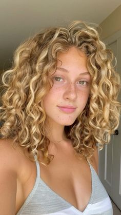 Short Curly Haircuts Blonde, Blond Short Curly Hair, Warm Blonde Curly Hair, Blonde Curly Short Hair, Curly Haircut Short, Short Curly Hair Blonde, Curly Blonde Bob, Blonde Hair For Fall, Honey Blonde Curls