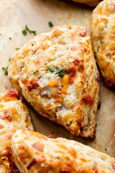 cheesy biscuits with cheese and herbs on top