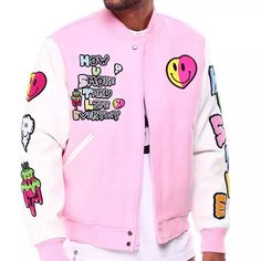 A premium quality varsity bomber jacket with any kind of customization such as your own design, custom size, color, Chenille patches, direct embroidered logos and patches, Sublimation patches, Distressed embroidered patches etc.. Outer Shell Made with high quality Wool  With Original Cowhide Leather Sleeve Inside 100 Percent Polyester Quilted lining 7 Twitch buttons on front Two side Leather Bone Pockets Knitted Ribb on neck, cuffs and waist belt Sublimation Patches, Chenille Patches, Baseball Jackets, Letterman Jacket, Leather Sleeve, Baseball Jacket, Jacket Design, Bulk Order, 100 Percent