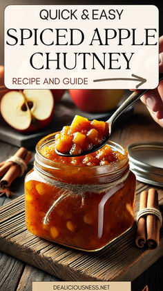 the cover of quick and easy spiced apple chutney recipe