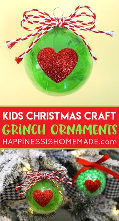 christmas ornament craft for kids to make and decorate on the tree with text overlay