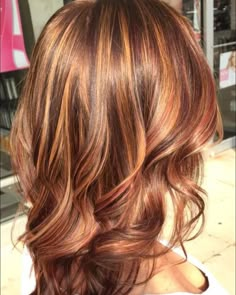 Hairstyle Curly, Copper Highlights, Hair Color Auburn, Copper Hair Color, Red Highlights, Dark Blonde Hair, Hair Color Highlights, Auburn Hair