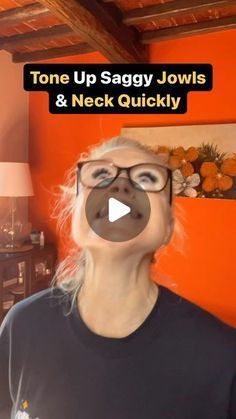 Liz Wadden | Anti-Aging Enthusiast on Instagram: "Tone up your jawline and neck quickly with this exercise!  Do 3 sets of 20 seconds starting out and try to do it a couple times a day, 5 days a week.  Comment “COURSE” for lifetime access to my 7 Day Skin Tightening course!" Neck Toning Exercises, Face Exercises For Jawline, Facial Excercise, Saggy Face, Face Workout, Instagram Tone