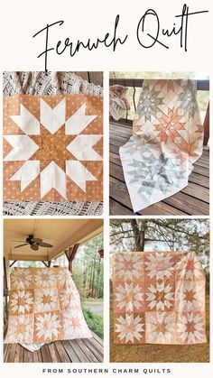 four different quilts with text overlay that reads, french quilt from southern charm quilts