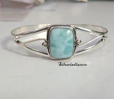 Natural Larimar Bracelet,925 Silver Bangle, Larimar Gemstone Bangle,gemstone Bracelet, Sterling Silver Bracelet, Gift for Wife, Gift for Her - Etsy Sterling Silver Gemstone Bangle, Silversmithing Jewelry, Clothing Board, Larimar Bracelet, Silver Casting, Woo Woo, Large Bracelet, Gemstone Bangle, Bracelet Sterling Silver