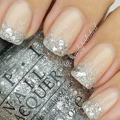 A simple glitter gradient for tonight using Glints of Glinda and Crown me already, both from @opi_products @opisverige ☺ /Elli Glitter French Manicure, Manicure Designs, French Nail Art, French Nail Designs, Manicures Designs, Prom Nails, Fabulous Nails, Nail Polishes