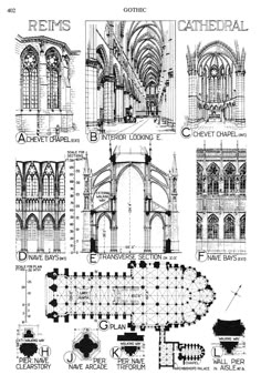 architectural drawings and plans for gothic architecture