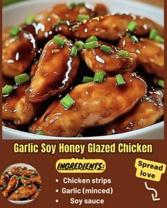 Garlic Soy Honey Glazed Chicken Strips Glazed Chicken, Honey Glaze, Chicken Strips, Pleasing Everyone, Few Ingredients, Minced Garlic, Garlic, Glaze