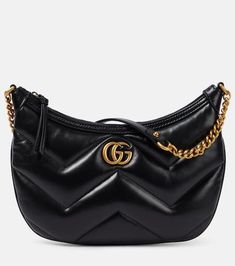 Borsa a spalla GG Marmont Small in pelle in Nero - Gucci | Mytheresa