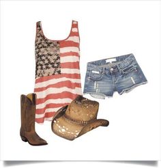 Probably gonna need this outfit for summer (even though I don't think it really says, 'I'm 40.') Fest Outfits, Country Concert Outfit, Country Fashion, 4th Of July Outfits, Country Outfits, Country Girl, Looks Style