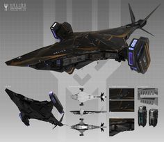 an image of a sci - fi space ship with various parts to make it look like they are flying