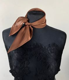 Simple and elegant neck scarf . Made of luxury chiffon . Color: brown ( other colors are available ) Size : 45 x 45 cm WE have matching bags and other accessories in our Etsy Shop! WE accept credit cards! Elegant Brown Square Scarf, 50s Detective, Neck Tie Outfits For Women, Womens Neck Tie, 50s Accessories, Neck Tie Women, Artist Clothes, Neck Tie Scarf, Scarf Neck Tie