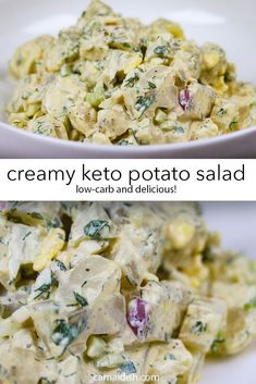 this creamy keto potato salad is loaded with lots of vegetables