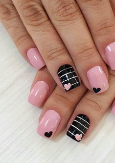 Pink Nail Art Designs, Heart Nail Designs, Tropical Nails, Valentine Nail Art, Nail Designs Valentines, Pink Nail Art, Heart Nails