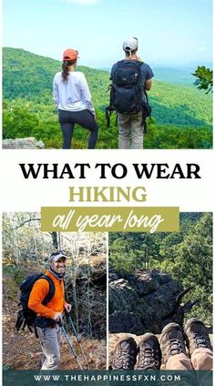 two hikers with backpacks and hiking poles on top of a mountain