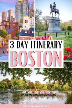 the three day itinerary in boston