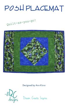 the book cover for posh placemat quilt - a - you - go