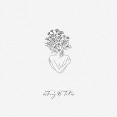 a drawing of a vase with flowers in it and the words, try & tru