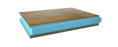 a close up of a wooden board with blue paint on the top and bottom part