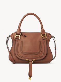 Chloé Marcie Double Carry Bag | Chloé US Chloe Marcie Bag, Chloe Marcie Medium, Sustainable Leather, Medium Handbags, Chloe Marcie, Chloe Bag, Day Bag, Carry Bag, Leather Handles