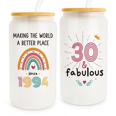 two white jars with the words fabulous and fabulous printed on them, one has a gold lid