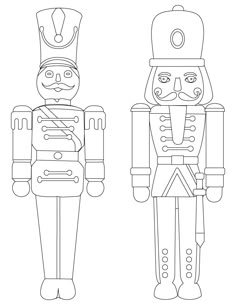 two nutcrackers are standing side by side