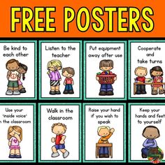 a poster with the words, free posters and pictures to help students learn how to use them