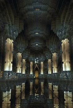 an image of the inside of a building that looks like it is made out of stone