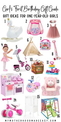 First Birthday Present Ideas for Girls: One Year Old Girl Gift Guide – My Motherhood Made Easy First Birthday Present Ideas Girl, 1 Year Birthday Gift Ideas, Gift Ideas For 1 Year Baby Girl, Baby Birthday Gifts 1 Year, First Birthday Girl Gift Ideas, 1st Birthday Gift Ideas Girl, 1st Birthday Present Girl, Gifts For One Year Old Girl