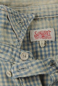 lovely Shirt Detail, Clothing Details, Clothing Tags, Denim Details, Vintage Labels, Clothing Labels, Vintage Denim, Vintage Men, Gingham