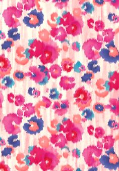 a pink and blue floral print fabric