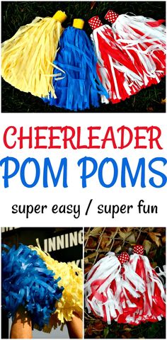 the cheerleader pom poms are super easy and fun to make