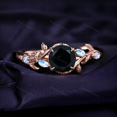 Black Onyx Ring Onyx Leaf Engagement Ring Twig Leaf Gold Ring Cluster Moonstone Onyx Ring Delicate Art deco Bridal Jewelry Gift For her Welcome to Shreenathjewelry JUST OPENED- Experience beautiful jewelry that complements your everyday style, and completes your look. Our jewelry is so stunning, and so you are. Ring description Primary Stone-  Onyx (Natural) Stone Color:-  Black Stone Shape:- Round Stone Size:- 5MM Second Stone:- Moonstone (Natural) Stone Color:- Blue Fire Stone Shape:- Marquise / Round Jewelry Type: Stacking Ring Method: Cast Personalization: Possible Occasion: Engagement Ring Size: We make rings from US 4 to US 10. (If you need smaller or bigger ring size, please ask me to resize) Country of Manufacture: India All our work is custom made by hand with Love and Care in our Onyx Rings Women, Marquise Jewelry, Fire Stone, Ring Cluster, Leaf Engagement Ring, Fire And Stone, Big Rings, Engagement Ring Sizes, Black Onyx Ring