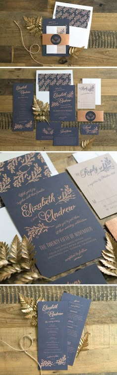 the wedding stationery is laid out and ready to be put in