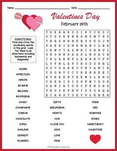 valentine's day word search for kids