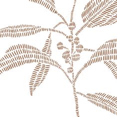 an image of a palm tree made out of small brown dots on white background with text