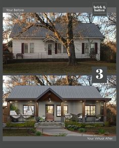 the before and after pictures of a small house