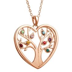 Fashion the perfect gift for Mother's Day with this customizable family tree pendant! Radiant and chic, this Rose Gold 3D heart design is sure to impress Mom. Make it one-of-a-kind when you personalize the leaf-shaped accents with the birthstones of her beloved children and family members! CLEAR birthstones will used for any unselected birthstones. Tree Heart, 3d Heart, Tree Pendant, Children And Family, Heart Design, Mother Day Gifts, Family Tree, Gold Glitter, Rose Gold Plates