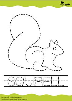 the letter s is for squirrel coloring page with an animal on it's back