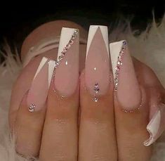 White Fake Nails, Nail Art White, Acrylic Nails Nude, Ballet Nails, Dance Parties, Nails Press