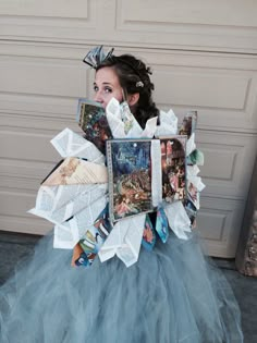 Adorable book fairy costume ! Book Themed Costumes, Book Worm Costume Diy, Book Fairy Costume Diy, Book Related Halloween Costumes, Book Fairy Costume Diy How To Make, Costumes Based On Books, Librarian Costume, Adult Fairy Costume