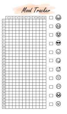 a printable madd tracker for kids with smiley faces and numbers on the grid