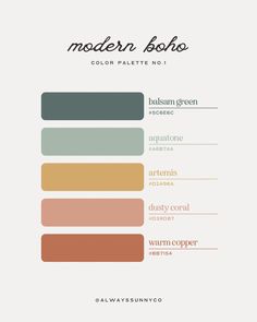 the color scheme for modern palettes