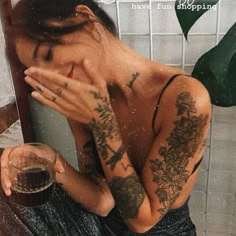 Different Arm Tattoos, Women With Sleeve Tattoos Classy, Female Tattoo Sleeve Aesthetic, Tatooed Woman Aesthetic, Tatted Mom Aesthetic, Tattoo Asthetic Picture Women, Tattood Bodies Woman, Eat Tattoos Women, Women Tattoo Aesthetic