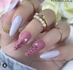 Nail Art Spring Classy, Elegant Spring Nail Art, Square Nail Designs Spring, Nails Art Designs, Punk Nails, Trendy Nail Art Designs, Modern Nails, Almond Acrylic Nails, Nails 2023