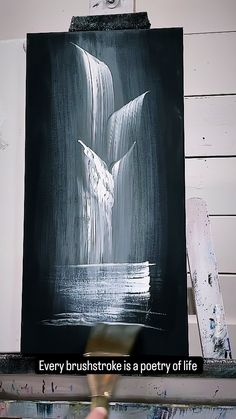 Λ H M Λ D ╳ P Ξ S Λ R Λ N G H Λ D Ξ R | Black & White on tapestry of life 🖤🤍 This reel is brought to you by @pixnicstudios Kindly visit the artist's page @joniyoungart #art... | Instagram Nature Waterfall, Painting Nature, Motivation Success, Art Instagram, Hope Love, Brush Strokes, Art Painting, Tapestry